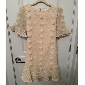 Selfie Leslie Beige Floral Applique Dress
